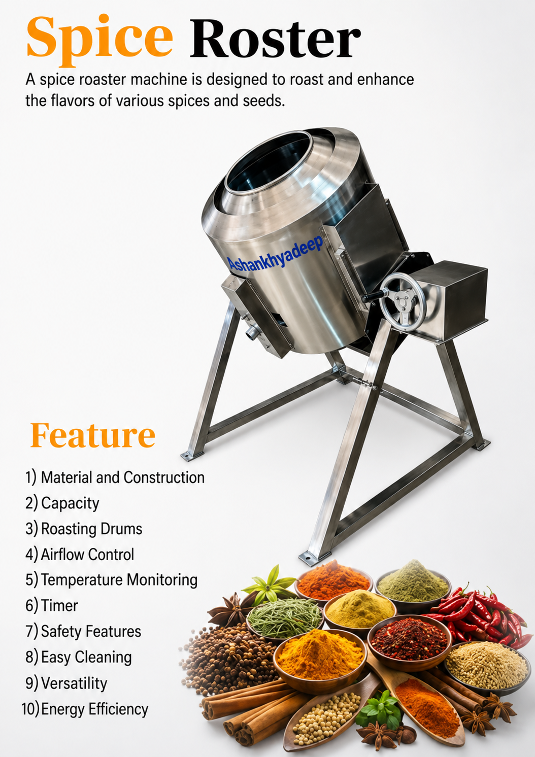 SPICE ROSTED MACHINE-50 Kg/Batch